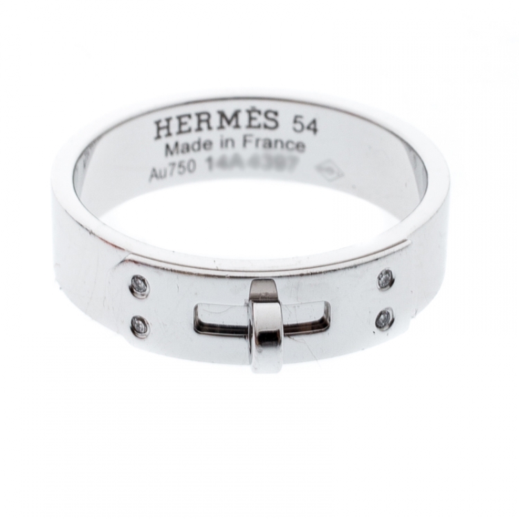 Hermes Kelly Diamond 18k White Gold 