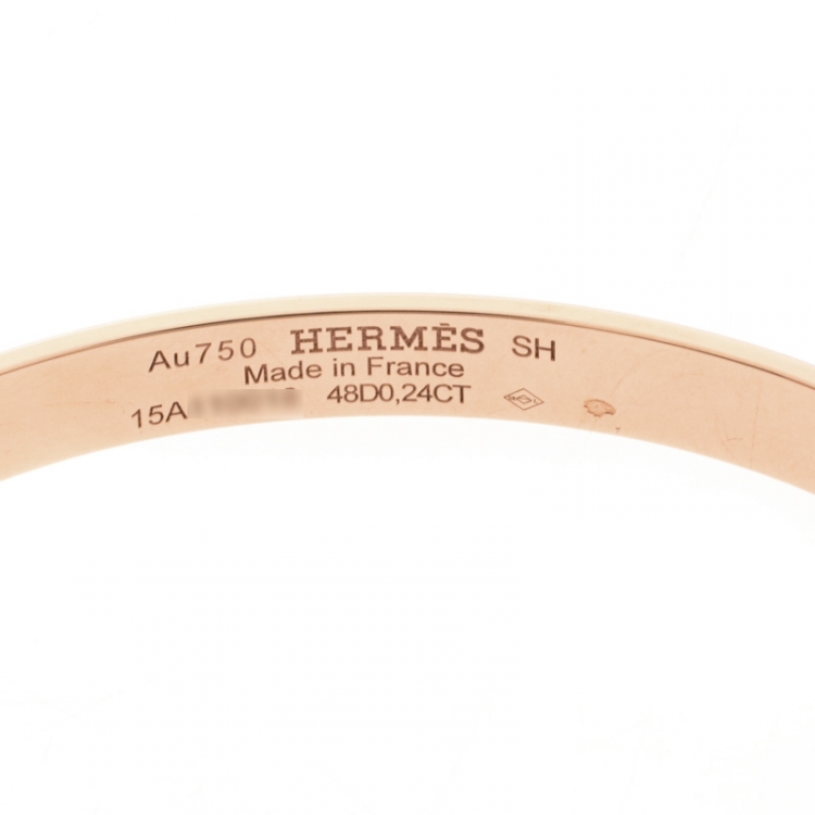 Pre Owned Hermès Collier de Chien Diamond 18K Rose Gold Bracelet SH