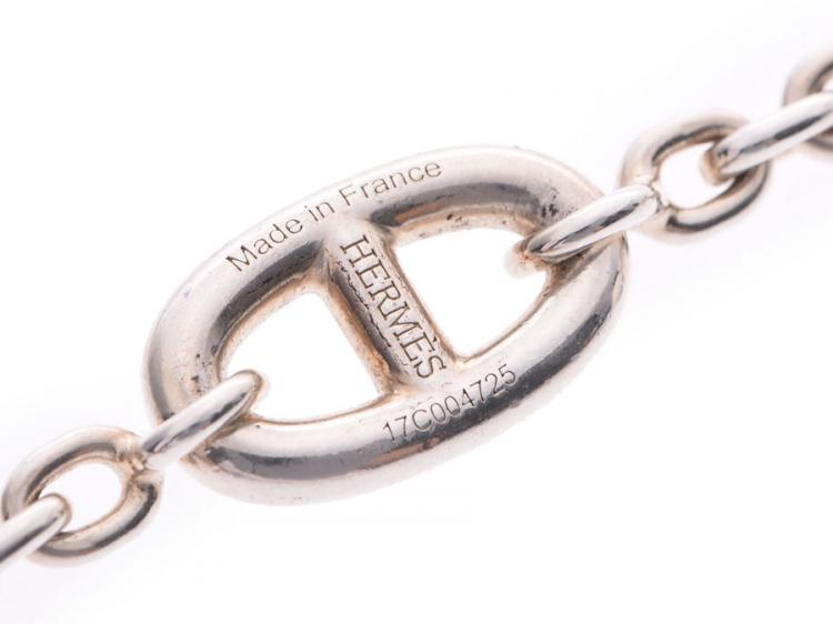 Pre Owned Hermes Silver Hermes Shane Dunkle Long Necklace 