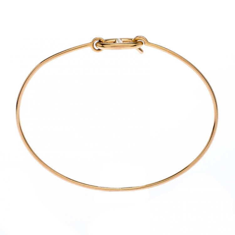 Pre Owned Hermes Chain d'Ancre Ronde 18k Yellow Gold Hook Bracelet SH