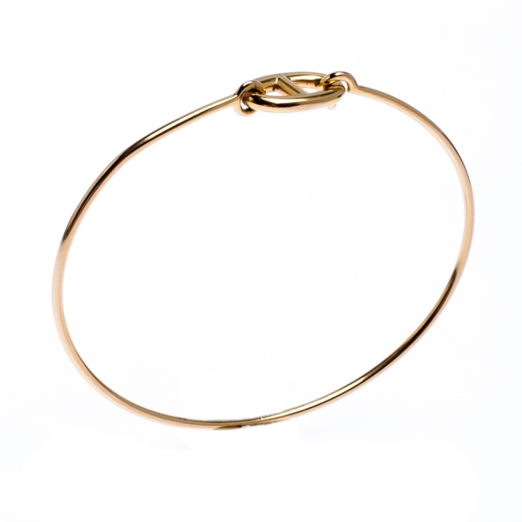 Hermes Chain d'Ancre Ronde 18k Yellow Gold Hook Bracelet SH Hermes