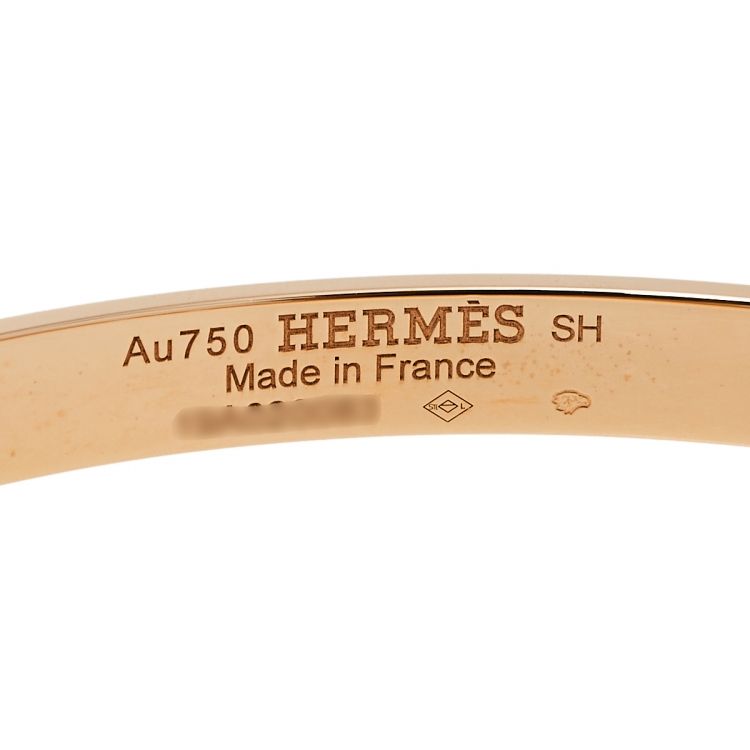 Pre Owned Hermes H Chaine d'Ancre Diamond 18K Rose Gold Bracelet SH