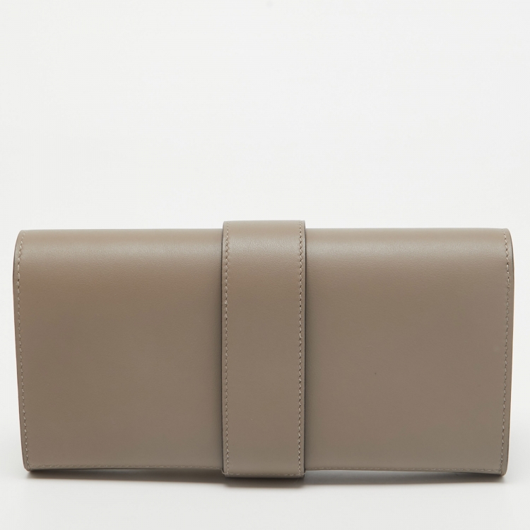 Pre Owned Hermes Gris Asphalte Swift Leather Medor 23 Clutch