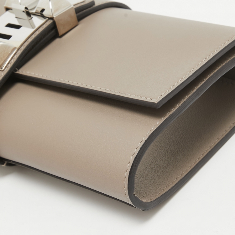 Pre Owned Hermes Gris Asphalte Swift Leather Medor 23 Clutch