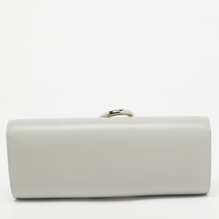 Pre Owned Hermès  Gris Perle Tadelakt Leather Egee Clutch