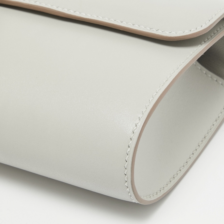 Pre Owned Hermès  Gris Perle Tadelakt Leather Egee Clutch