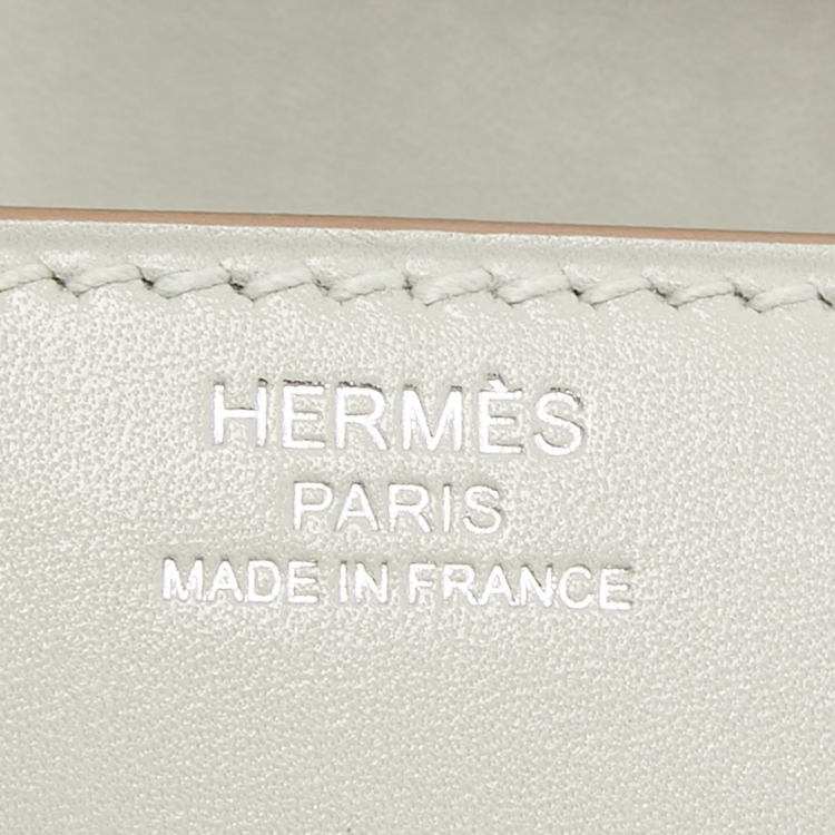 Pre Owned Hermès  Gris Perle Tadelakt Leather Egee Clutch