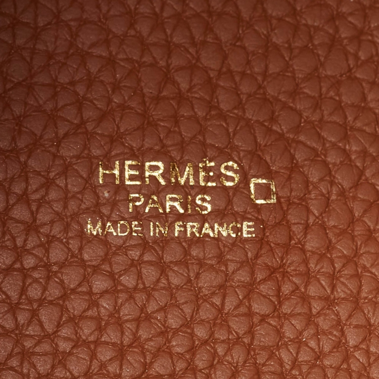 Pre Owned Hermes Gold Taurillon Clemence Leather and Alligator Touch Picotin Lock 18 Bag