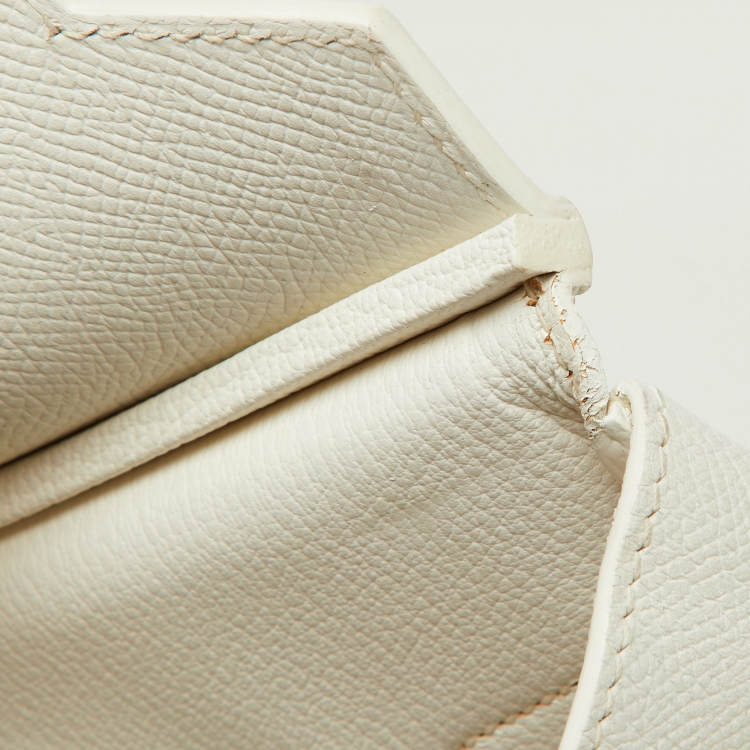 Pre Owned Hermès  Blanc Epsom Leather Palladium Finish Birkin 30 Bag