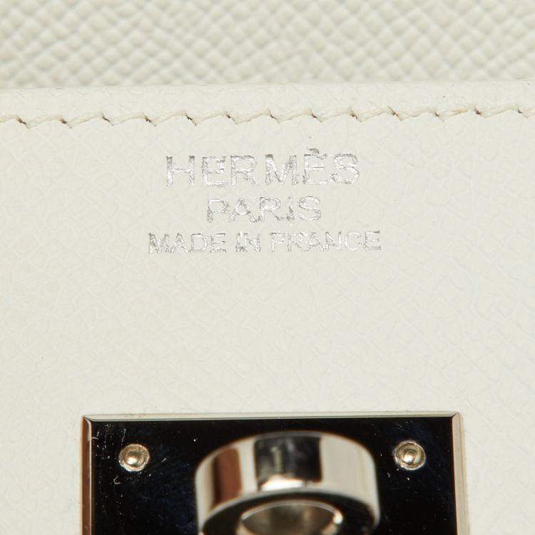Pre Owned Hermès  Blanc Epsom Leather Palladium Finish Birkin 30 Bag