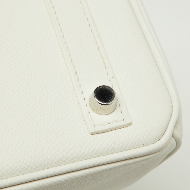 Pre Owned Hermès  Blanc Epsom Leather Palladium Finish Birkin 30 Bag