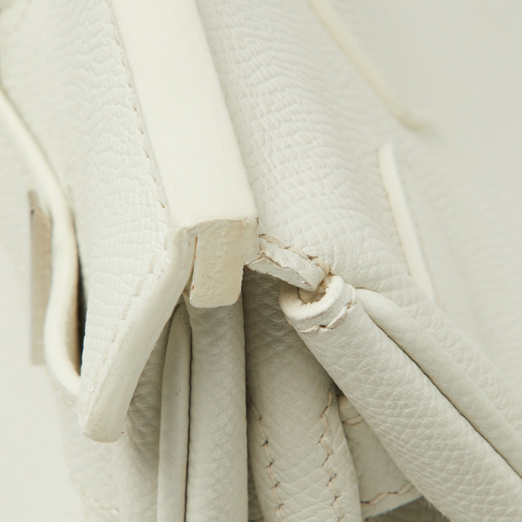 Pre Owned Hermès  Blanc Epsom Leather Palladium Finish Birkin 30 Bag