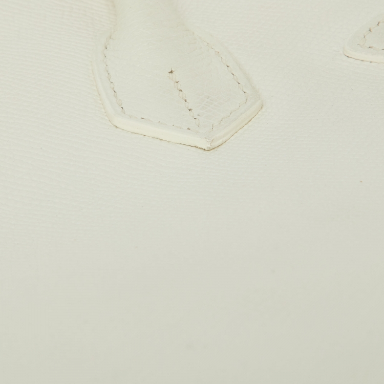 Pre Owned Hermès  Blanc Epsom Leather Palladium Finish Birkin 30 Bag