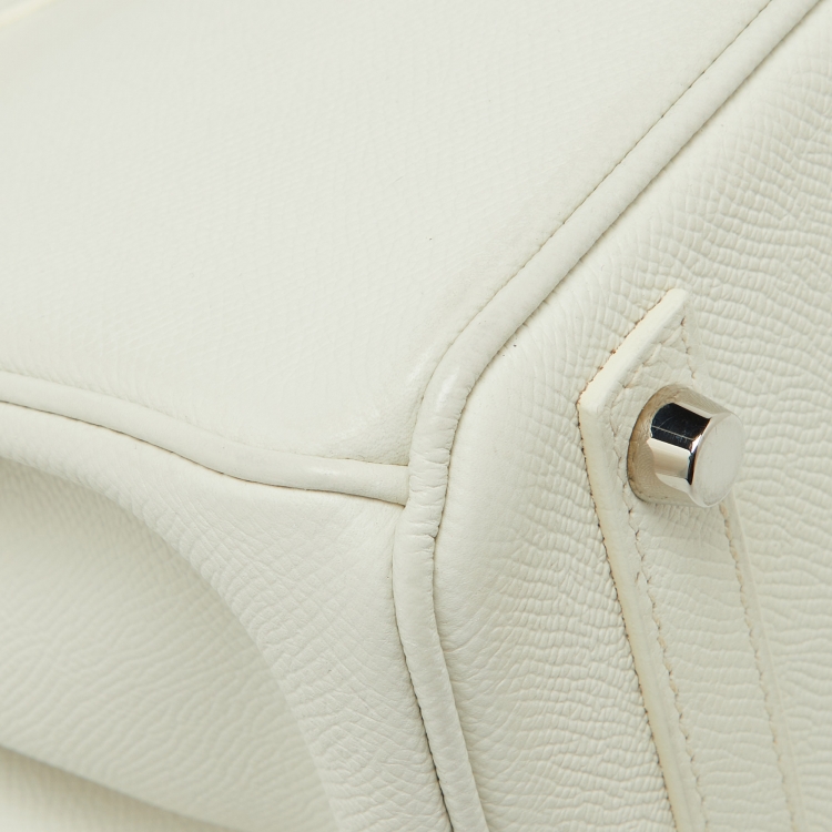Pre Owned Hermès  Blanc Epsom Leather Palladium Finish Birkin 30 Bag