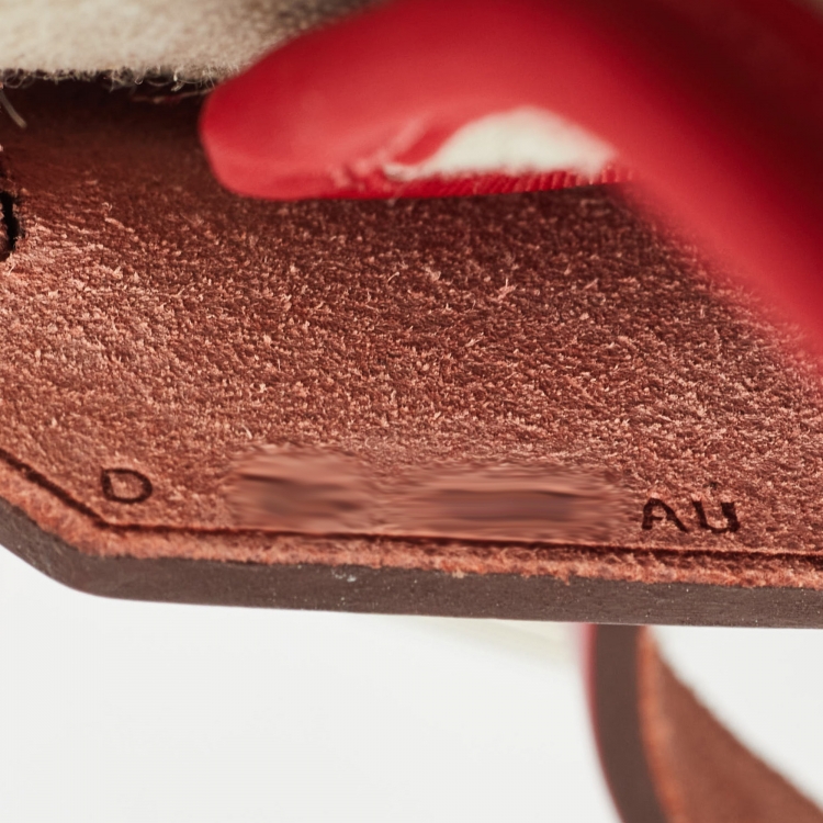 Pre Owned Hermes Bordeaux/Ficelle/Rouge Piment H Vibration Canvas and Leather Herbag Zip 31 Bag