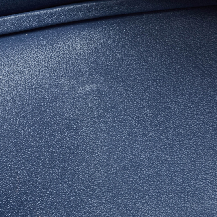 مملوكة مسبقًا Hermes Bleu Agate Swift Leather Palladium Finish Birkin 25 Bag