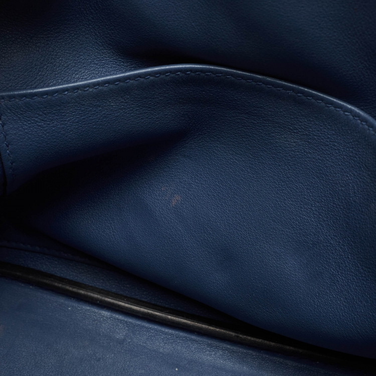 مملوكة مسبقًا Hermes Bleu Agate Swift Leather Palladium Finish Birkin 25 Bag