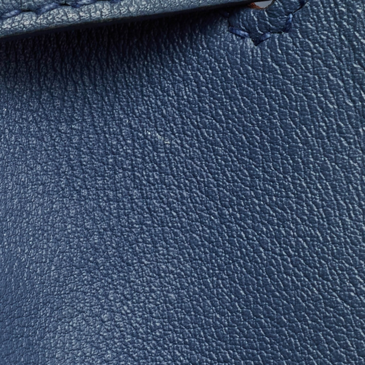 مملوكة مسبقًا Hermes Bleu Agate Swift Leather Palladium Finish Birkin 25 Bag
