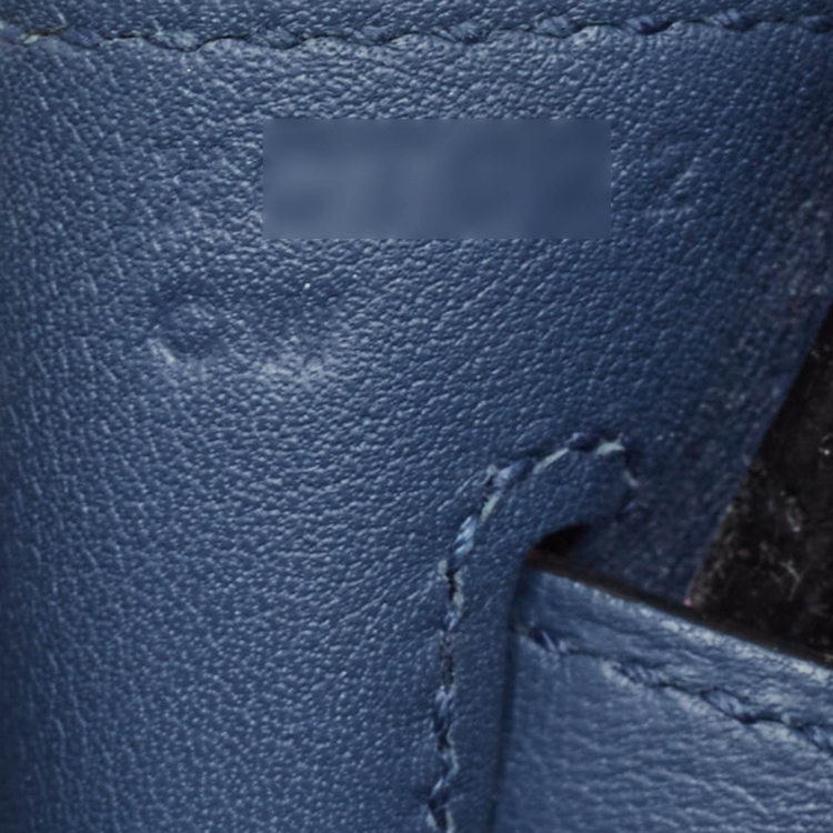 مملوكة مسبقًا Hermes Bleu Agate Swift Leather Palladium Finish Birkin 25 Bag
