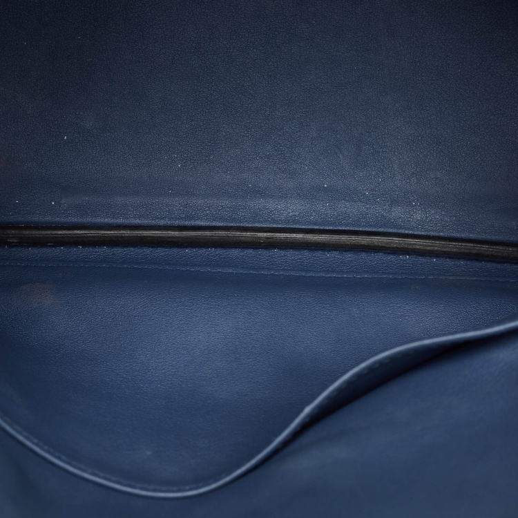 مملوكة مسبقًا Hermes Bleu Agate Swift Leather Palladium Finish Birkin 25 Bag
