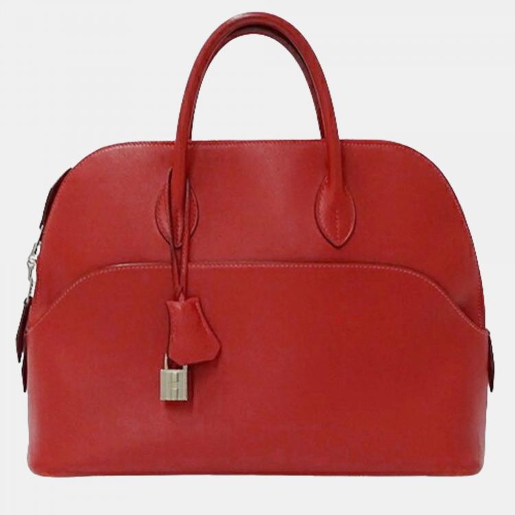 Hermes Rouge Garance Red Veau Swift Bolide 1923 Handbag