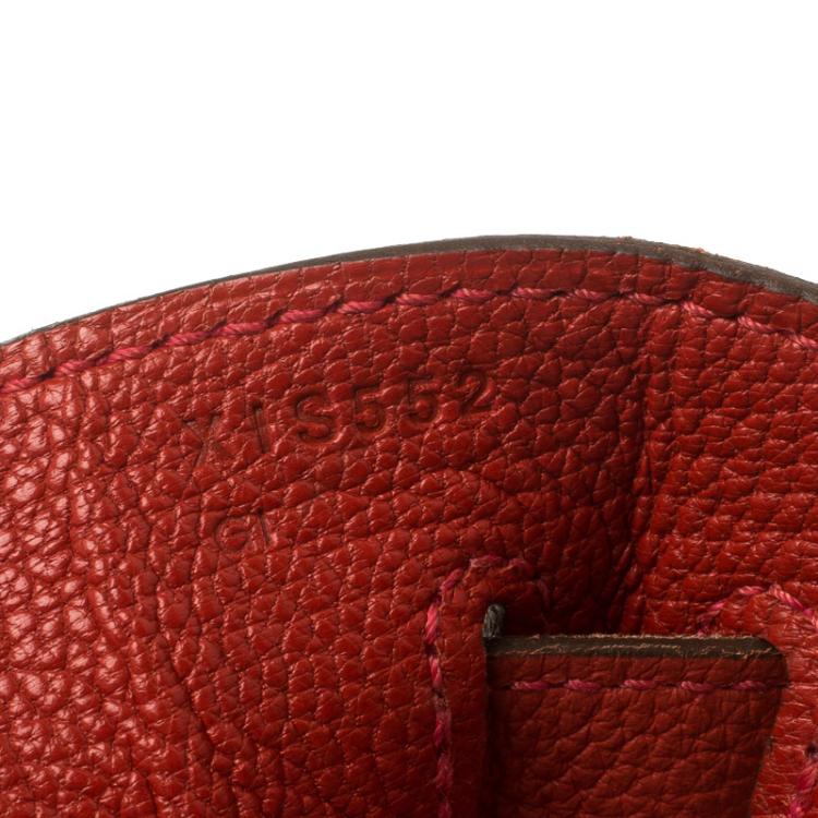 Pre Owned Hermes Geranium Togo Leather Gold Hardware Kelly Retourne 35 Bag