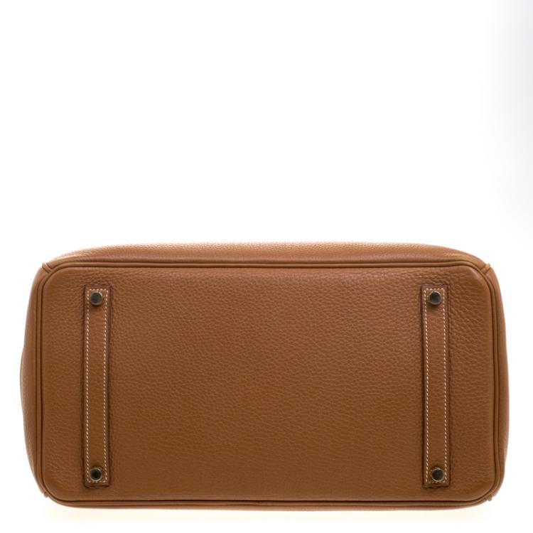 Pre Owned Hermes Brown Togo Leather Gold Hardware Birkin 35 Bag