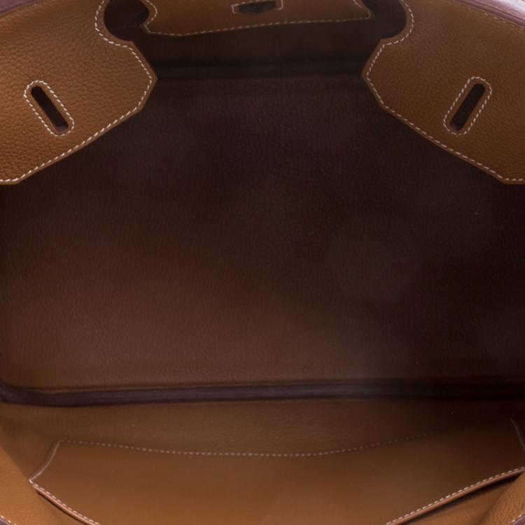 Pre Owned Hermes Brown Togo Leather Gold Hardware Birkin 35 Bag
