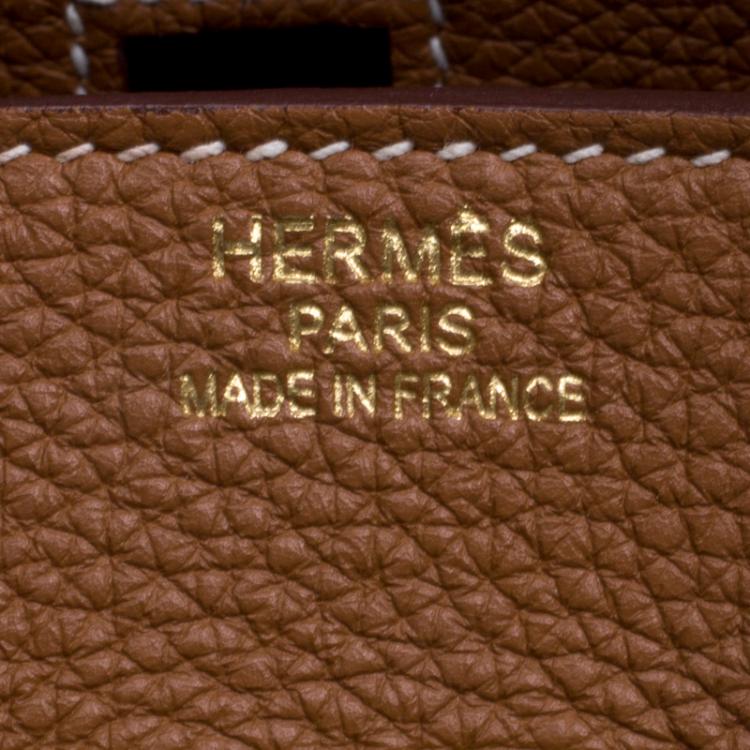 Pre Owned Hermes Brown Togo Leather Gold Hardware Birkin 35 Bag