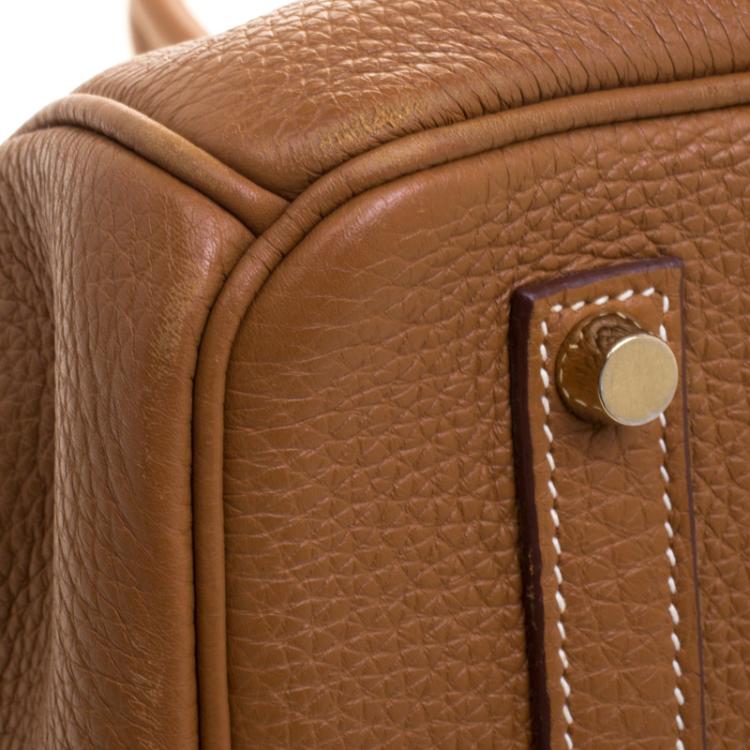 Pre Owned Hermes Brown Togo Leather Gold Hardware Birkin 35 Bag