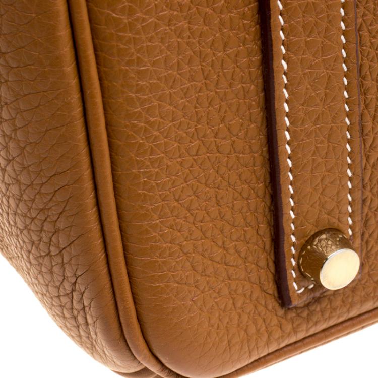 Pre Owned Hermes Brown Togo Leather Gold Hardware Birkin 35 Bag