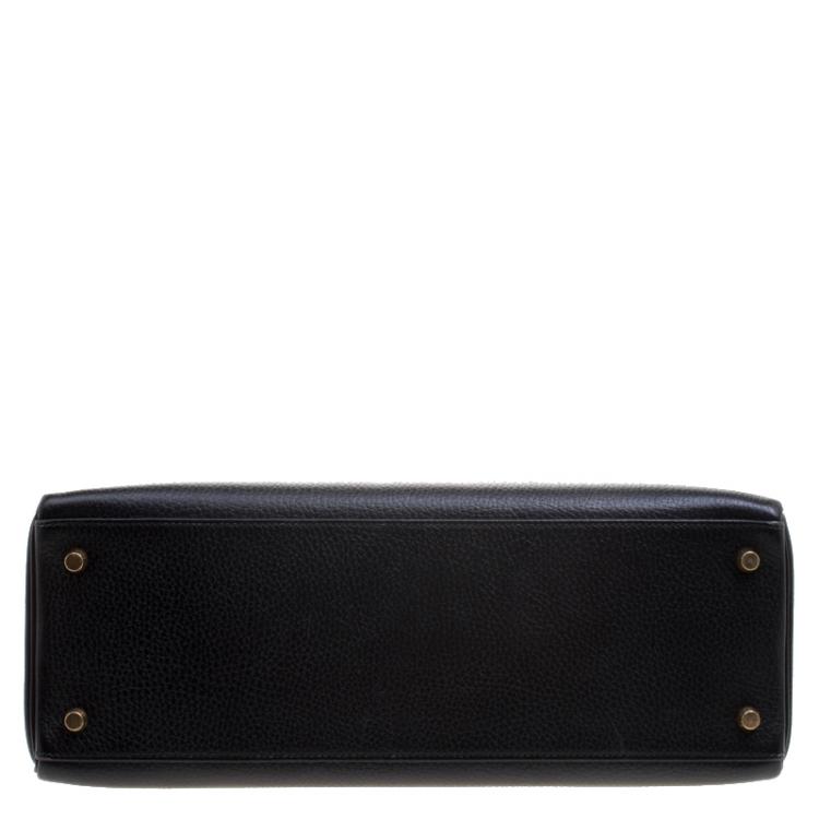 مملوكة مسبقًا Hermes Noir Ardennes Leather Gold Hardware Kelly Retourne 35 Bag