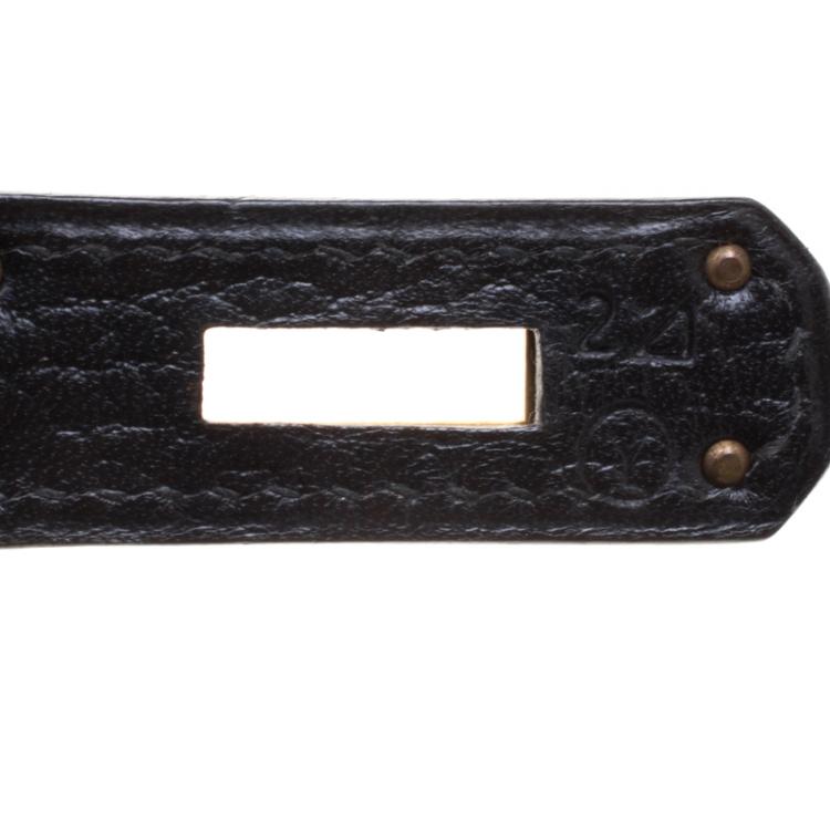 مملوكة مسبقًا Hermes Noir Ardennes Leather Gold Hardware Kelly Retourne 35 Bag