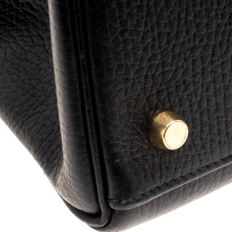 مملوكة مسبقًا Hermes Noir Ardennes Leather Gold Hardware Kelly Retourne 35 Bag