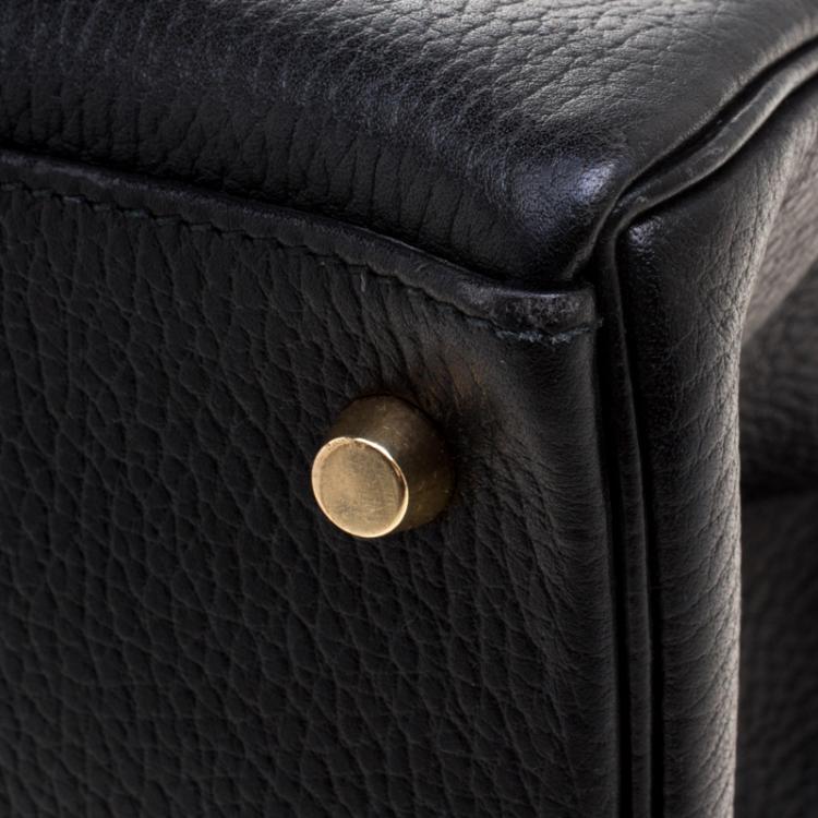 مملوكة مسبقًا Hermes Noir Ardennes Leather Gold Hardware Kelly Retourne 35 Bag
