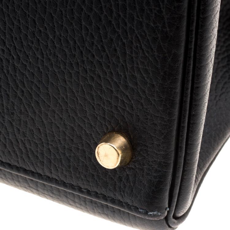 مملوكة مسبقًا Hermes Noir Ardennes Leather Gold Hardware Kelly Retourne 35 Bag