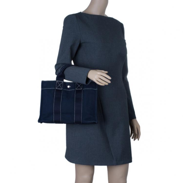 Pre Owned Hermes Navy Blue Herline Tote PM