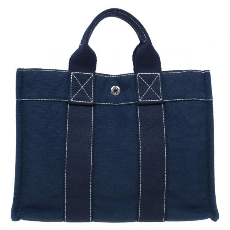 Pre Owned Hermes Navy Blue Herline Tote PM