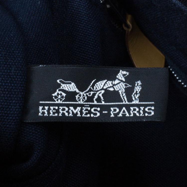Pre Owned Hermes Navy Blue Herline Tote PM