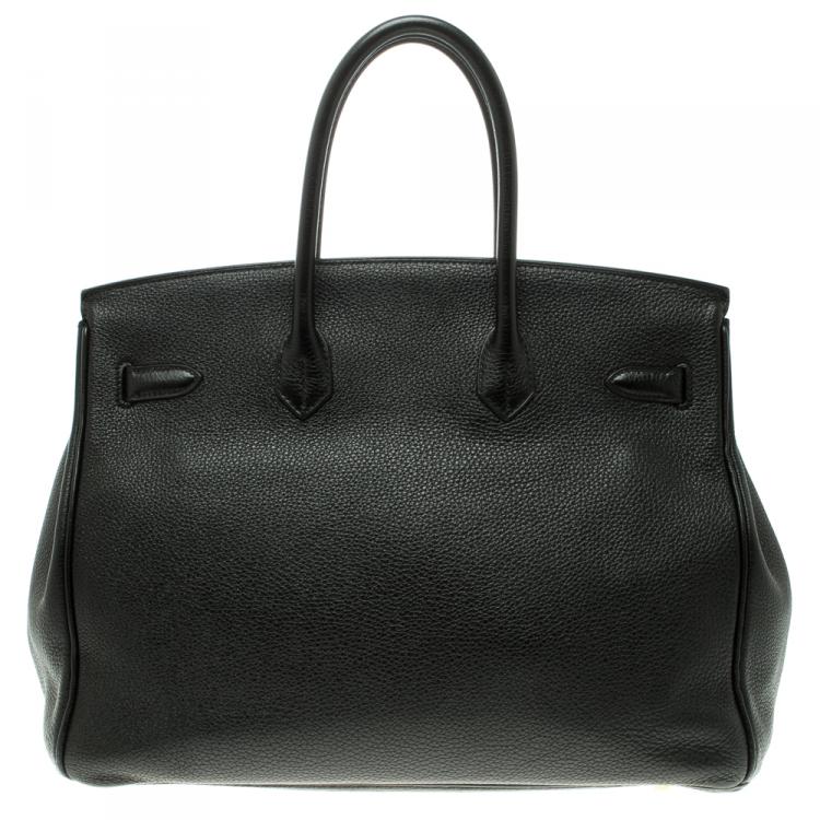 Pre Owned Hermes Black Togo Leather Gold Hardware Birkin 35 Bag