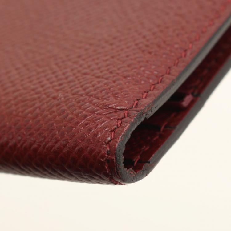 Pre Owned Hermes Bordeaux Epsom Leather Bearn Bifold Wallet