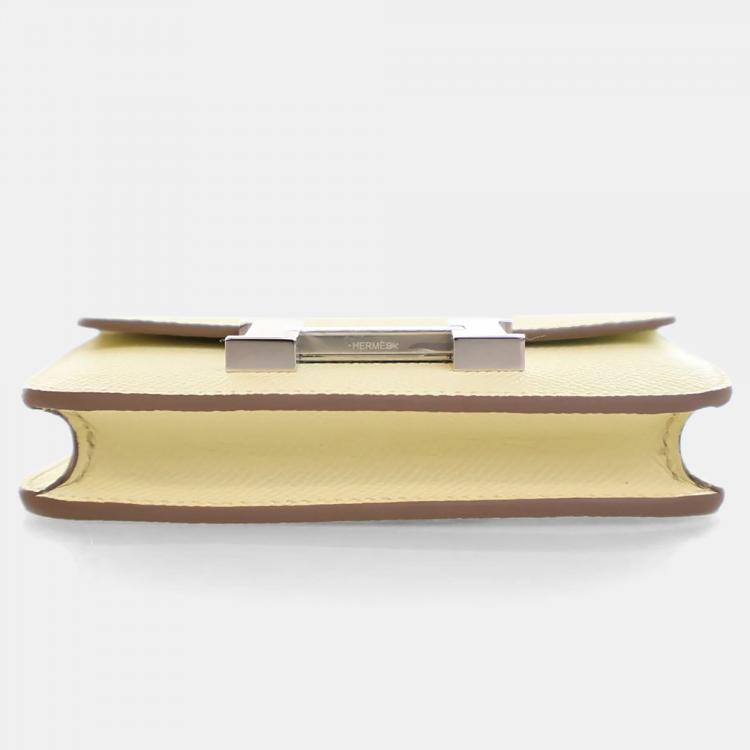 Pre Owned Hermes Jaune Poussin Constance Slim Wallet