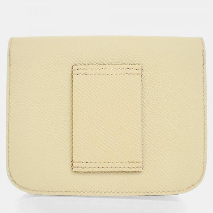 Pre Owned Hermes Jaune Poussin Constance Slim Wallet
