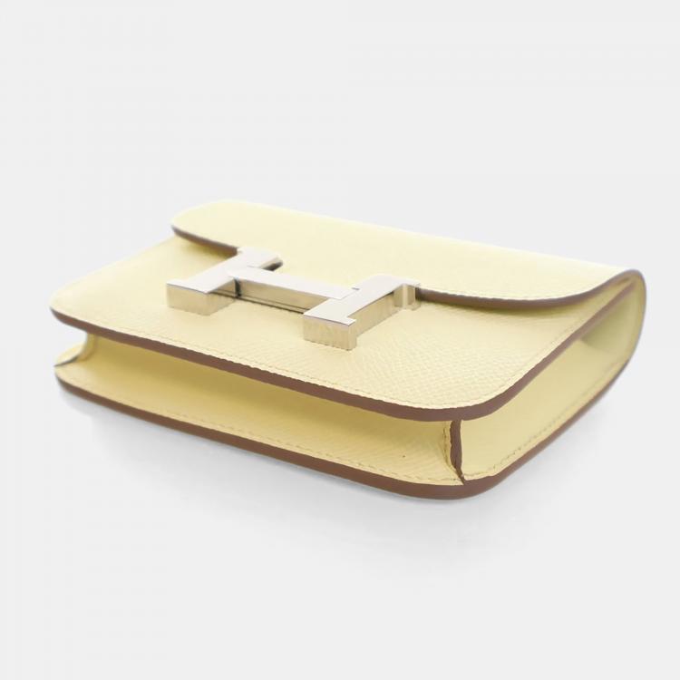 Pre Owned Hermes Jaune Poussin Constance Slim Wallet