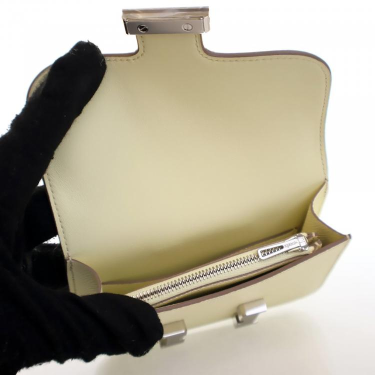 Pre Owned Hermes Jaune Poussin Constance Slim Wallet