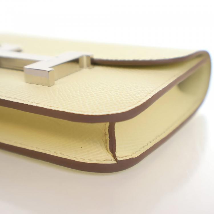 Pre Owned Hermes Jaune Poussin Constance Slim Wallet