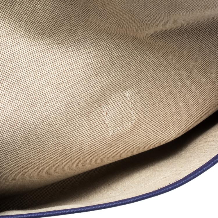 Pre Owned Hermes Blue Epsom Leather Jige PM Clutch