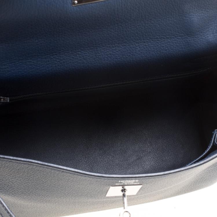 مملوكة مسبقًا Hermes Blue De-Presse Togo Palladium Hardware Kelly Retourne 32 Bag