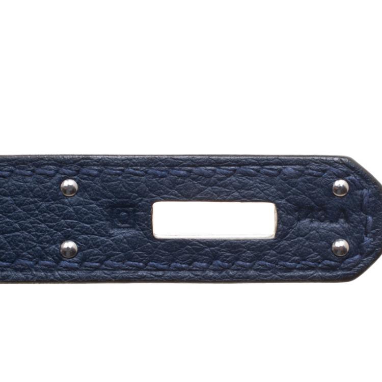 مملوكة مسبقًا Hermes Blue De-Presse Togo Palladium Hardware Kelly Retourne 32 Bag