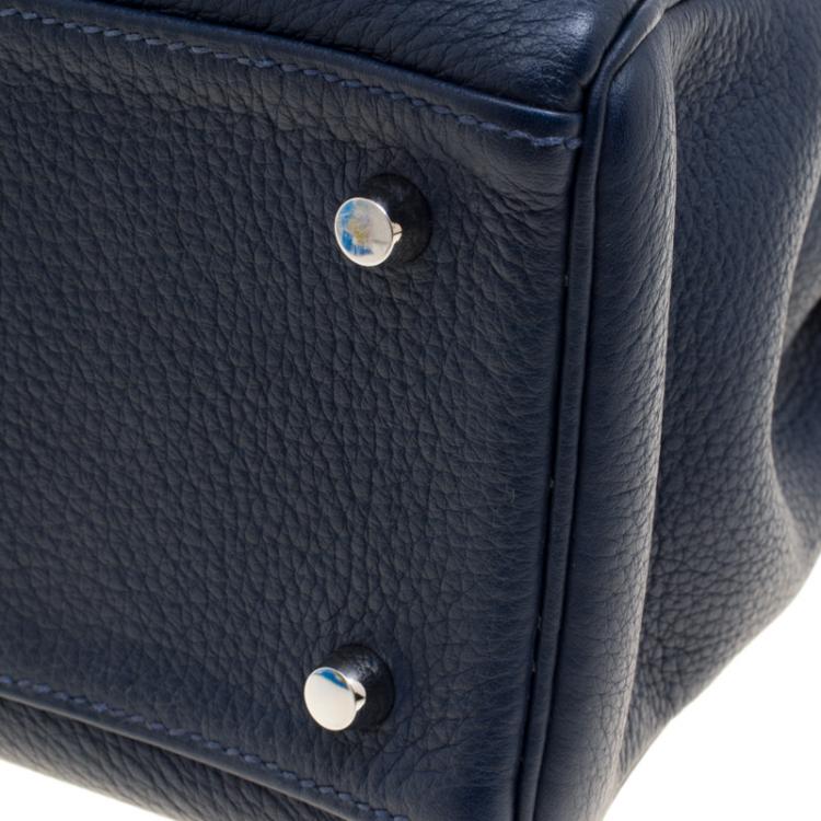 مملوكة مسبقًا Hermes Blue De-Presse Togo Palladium Hardware Kelly Retourne 32 Bag